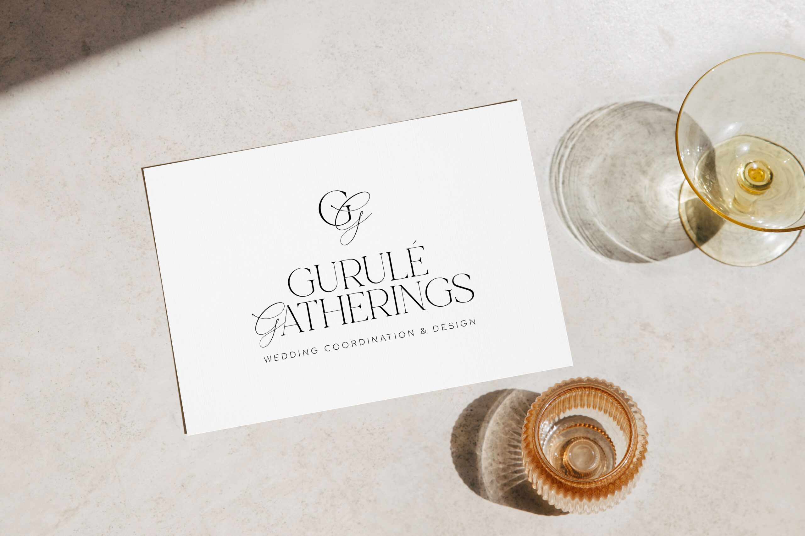 Wedding planner logo on a piece of paper mock-up